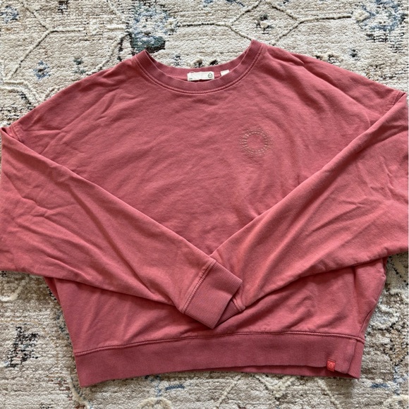 Tasc Sweatshirt Womens Sm Red Pullover Organic Cotton Stretch Crew Neck Casual - Picture 1 of 8